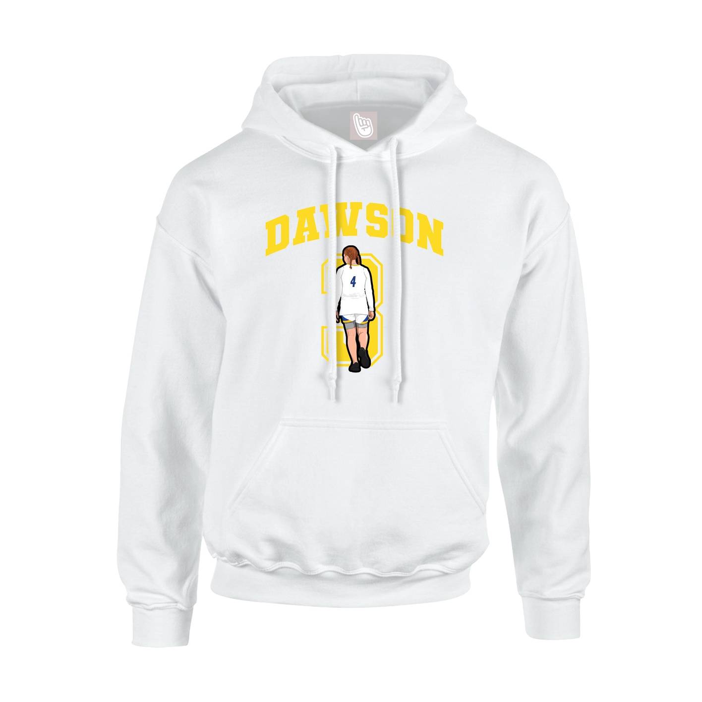 Hoodie — Number in White