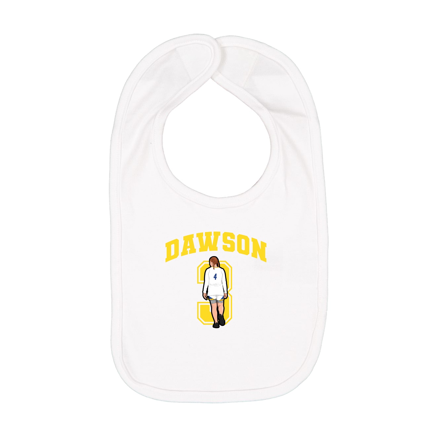 Infant Bib — Number in White