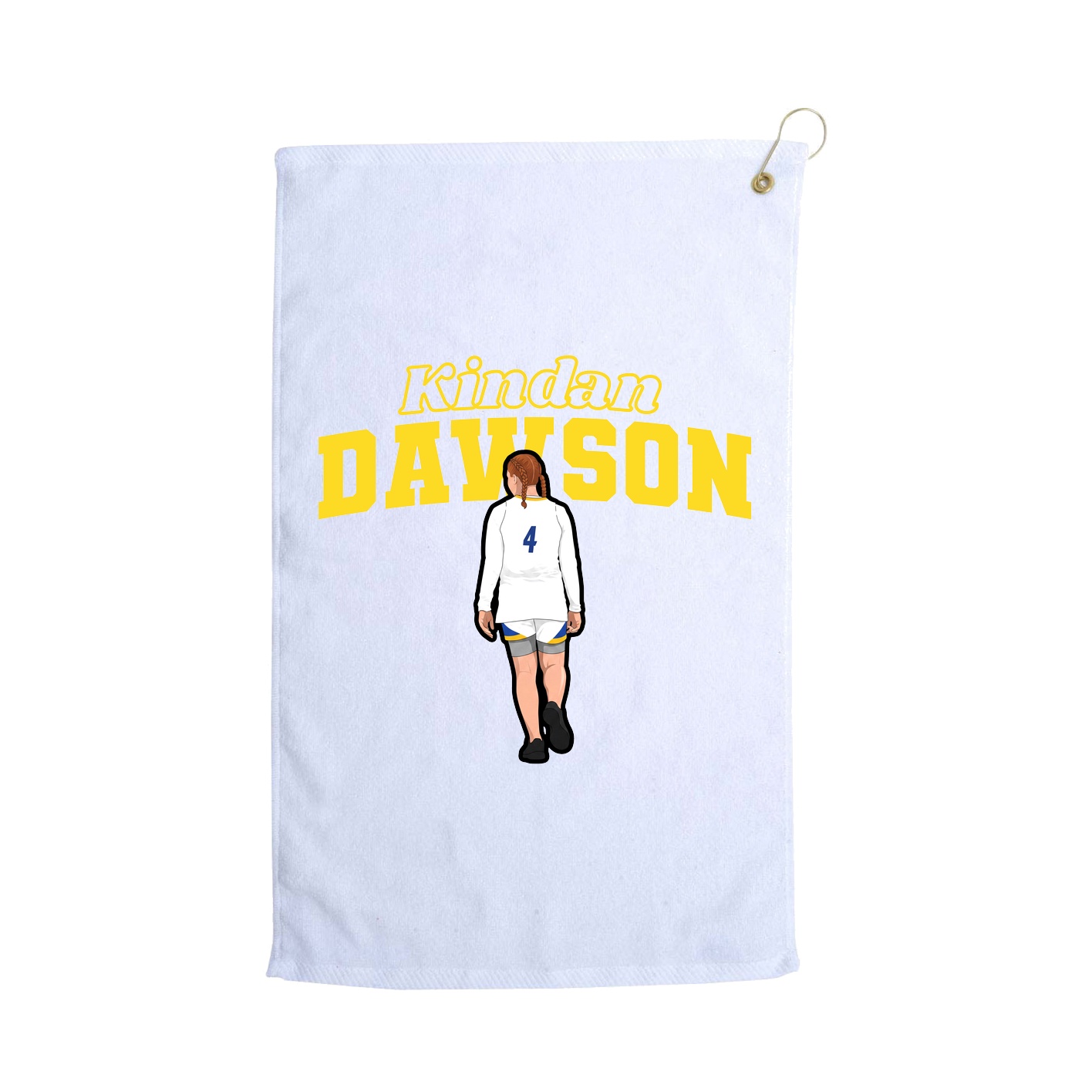 Golf Towel — Name Arch in White