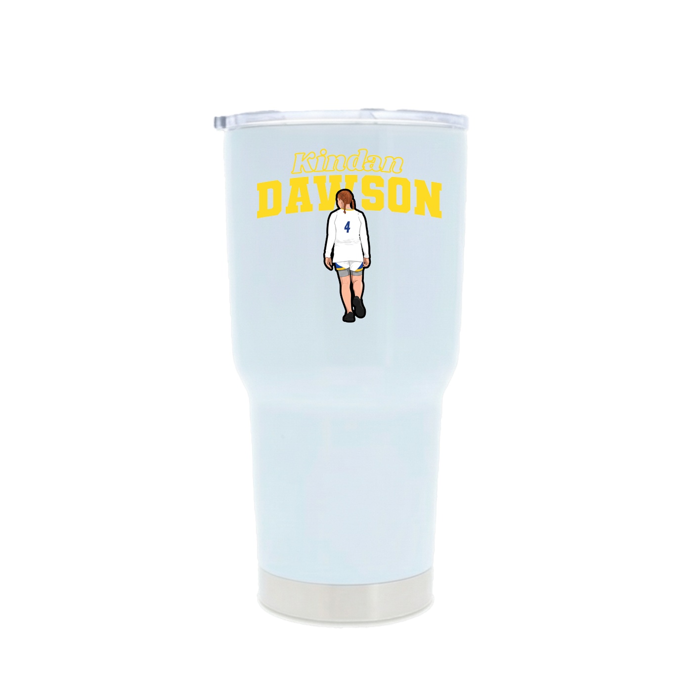 30oz Stainless Steel Tumbler — Name Arch in White