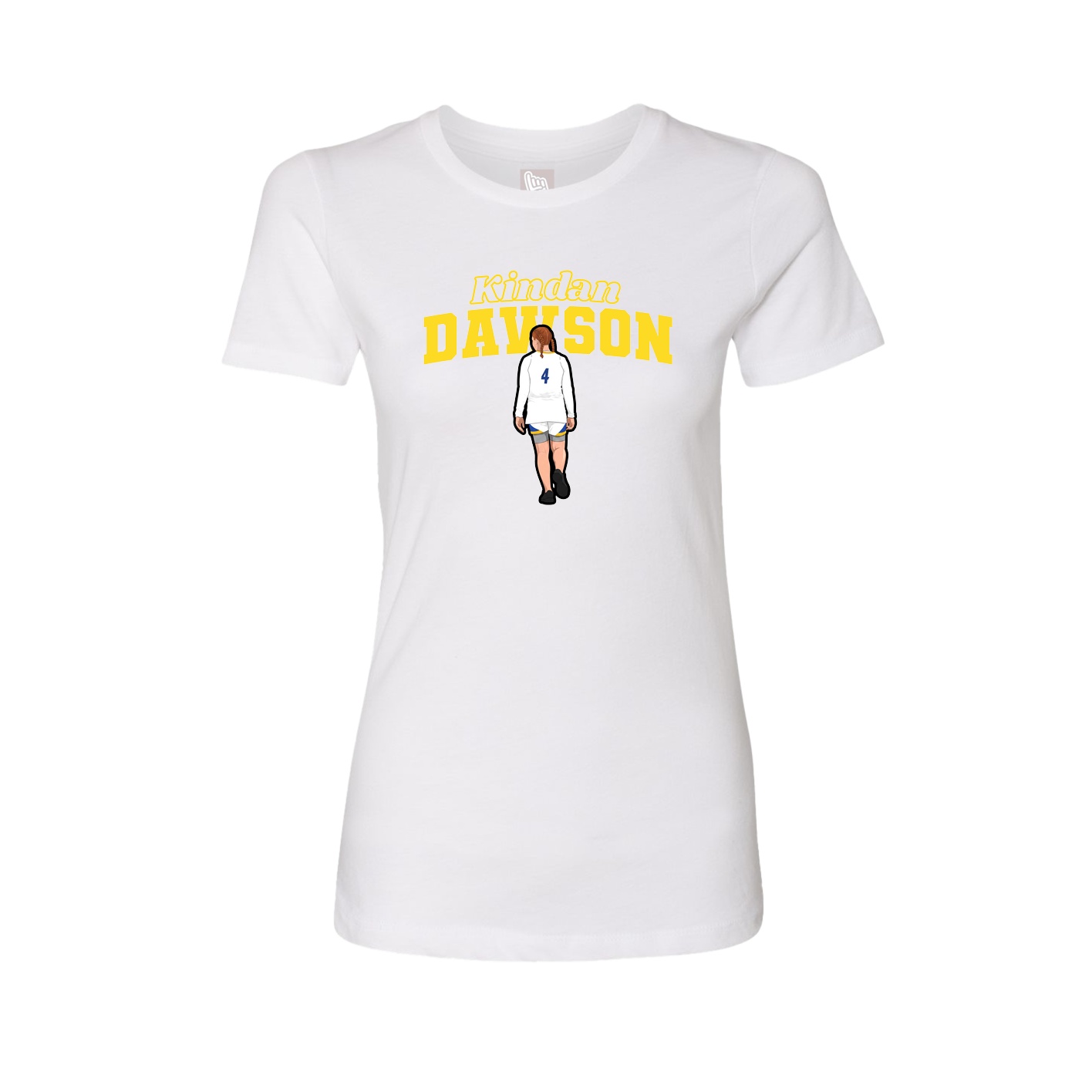 Fitted Women's Tee — Name Arch in White
