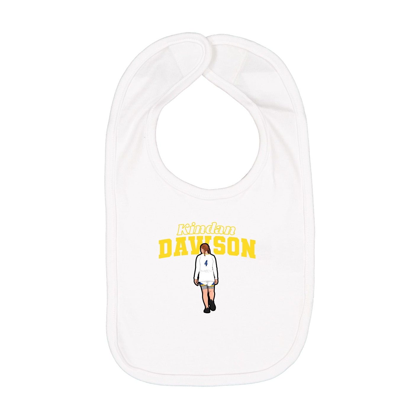 Infant Bib — Name Arch in White