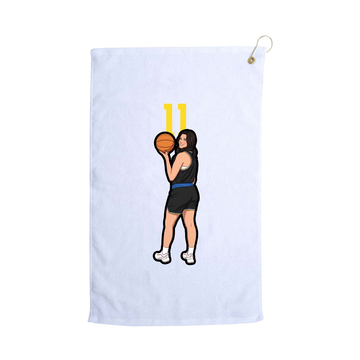 Golf Towel — Number Top in White