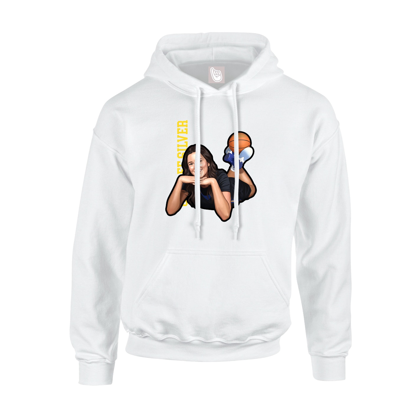 Hoodie — Name Vertical in White