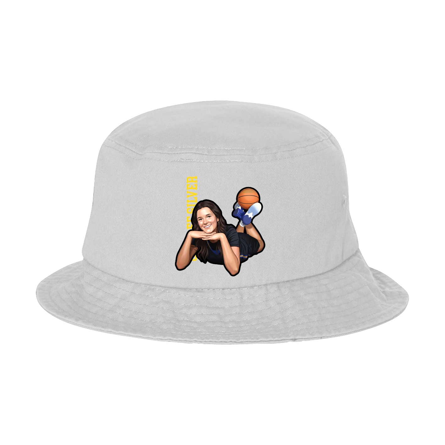 Bucket Cap — Name Vertical in White