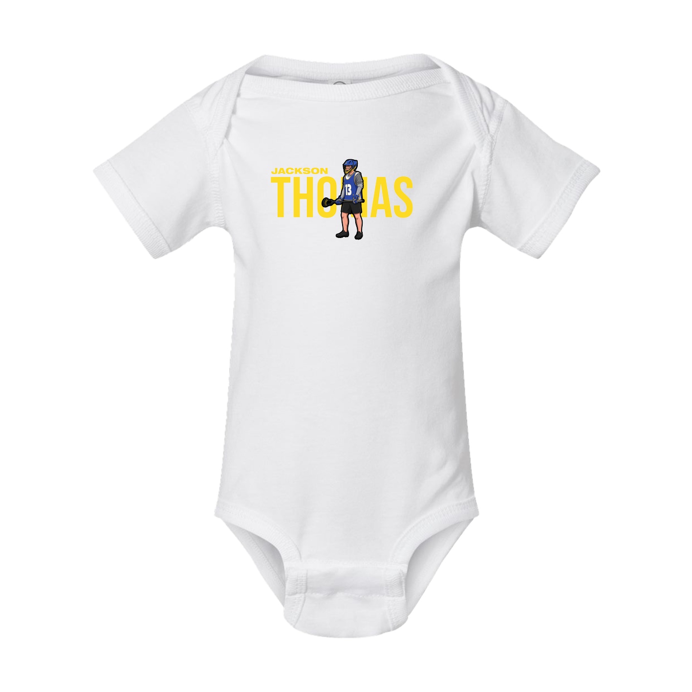 Baby Onesie — Player Name in White