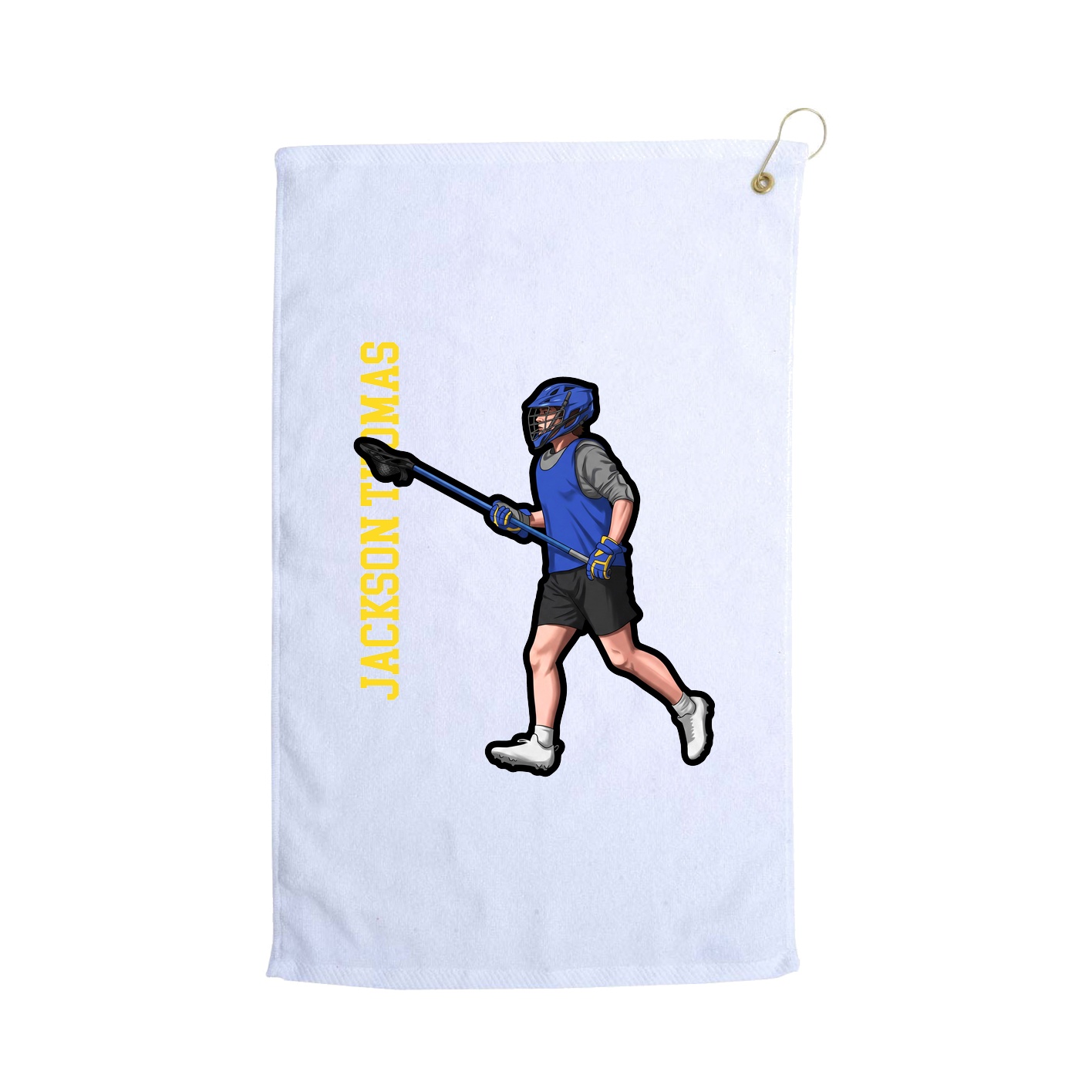 Golf Towel — Name Vertical in White