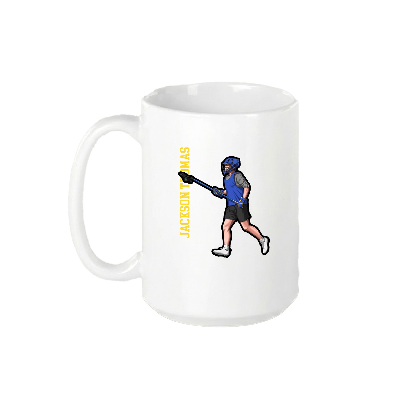 15oz Coffee Mug — Name Vertical in White