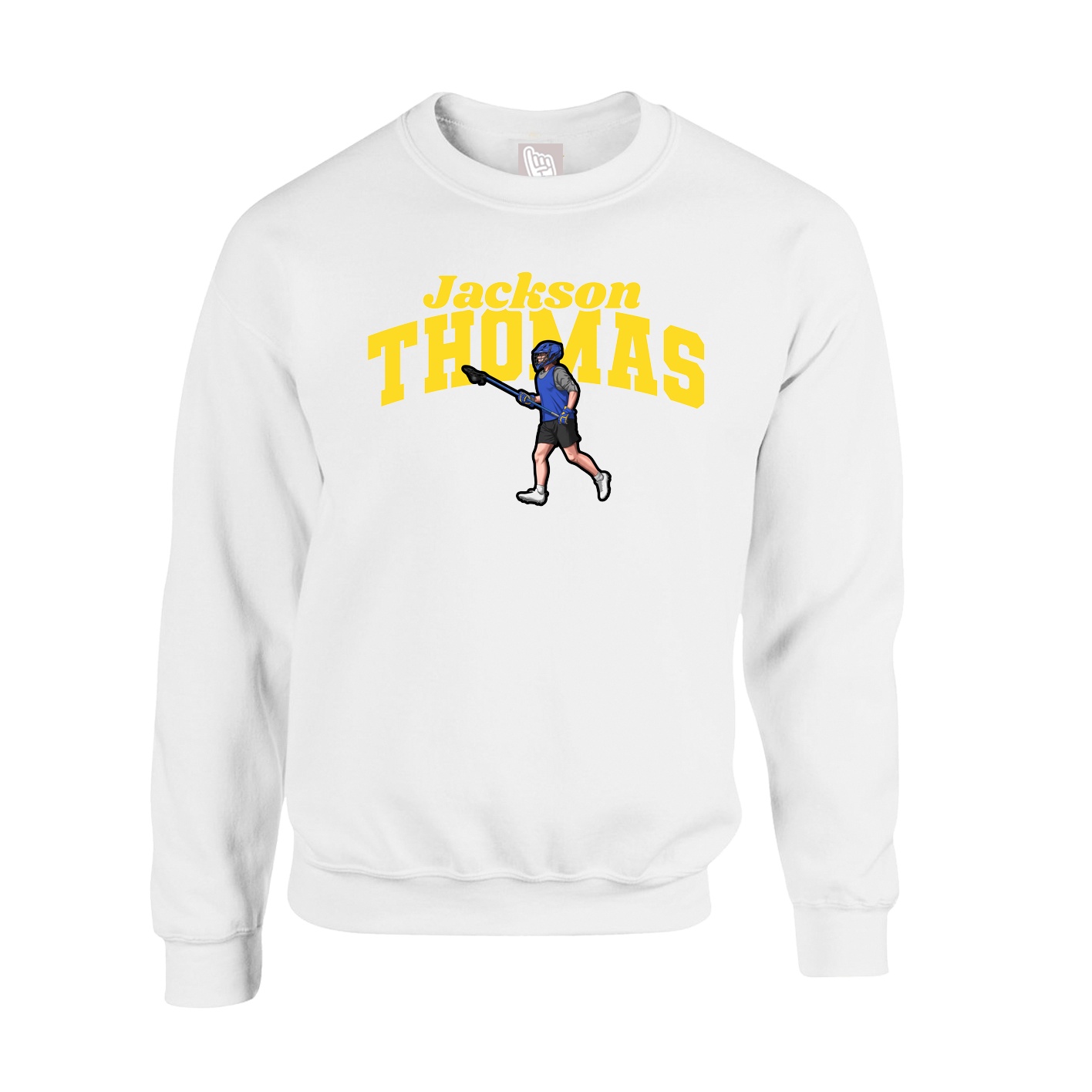 Fleece Crew — Signature Arch in White