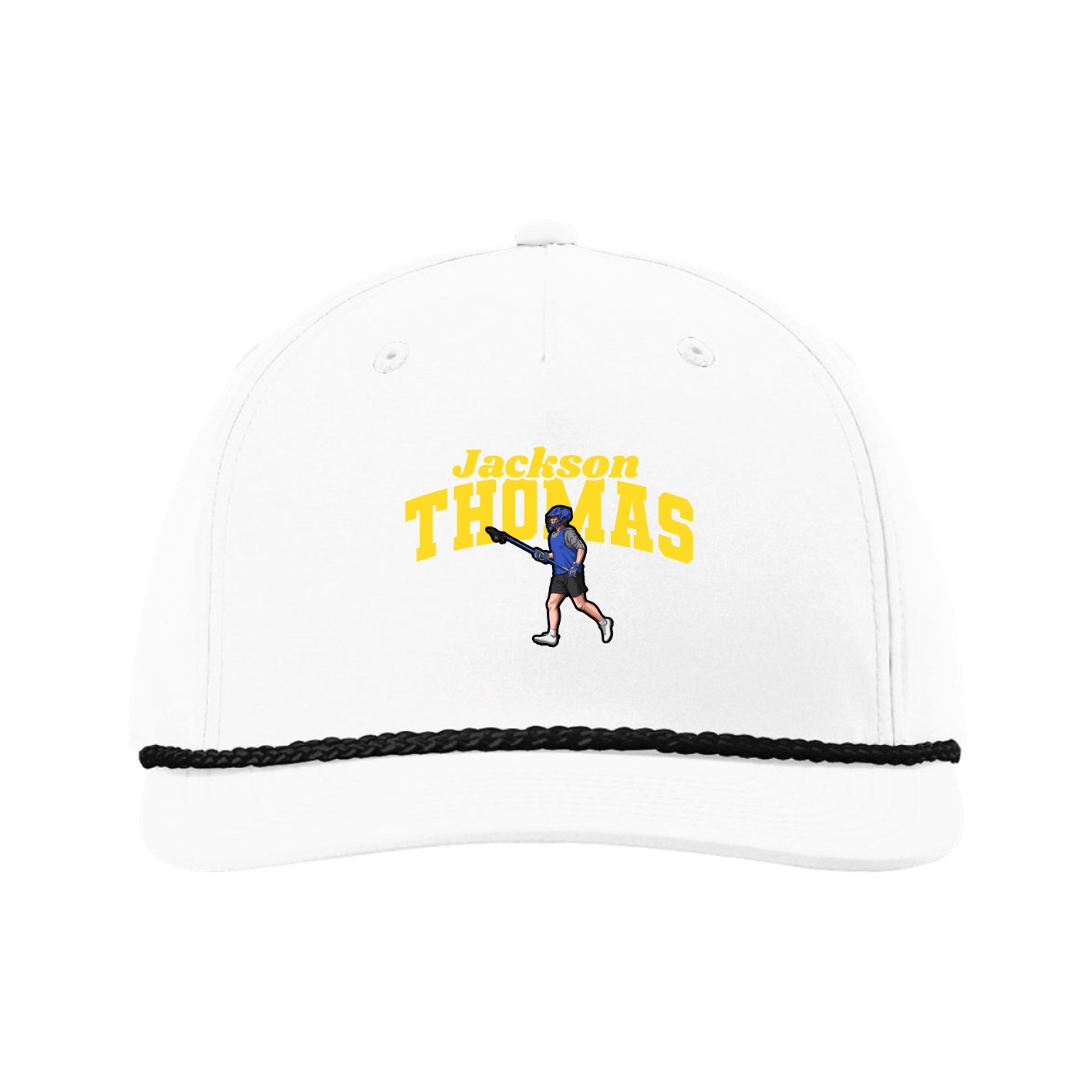 Five-Panel Classic Rope Cap — Signature Arch in White