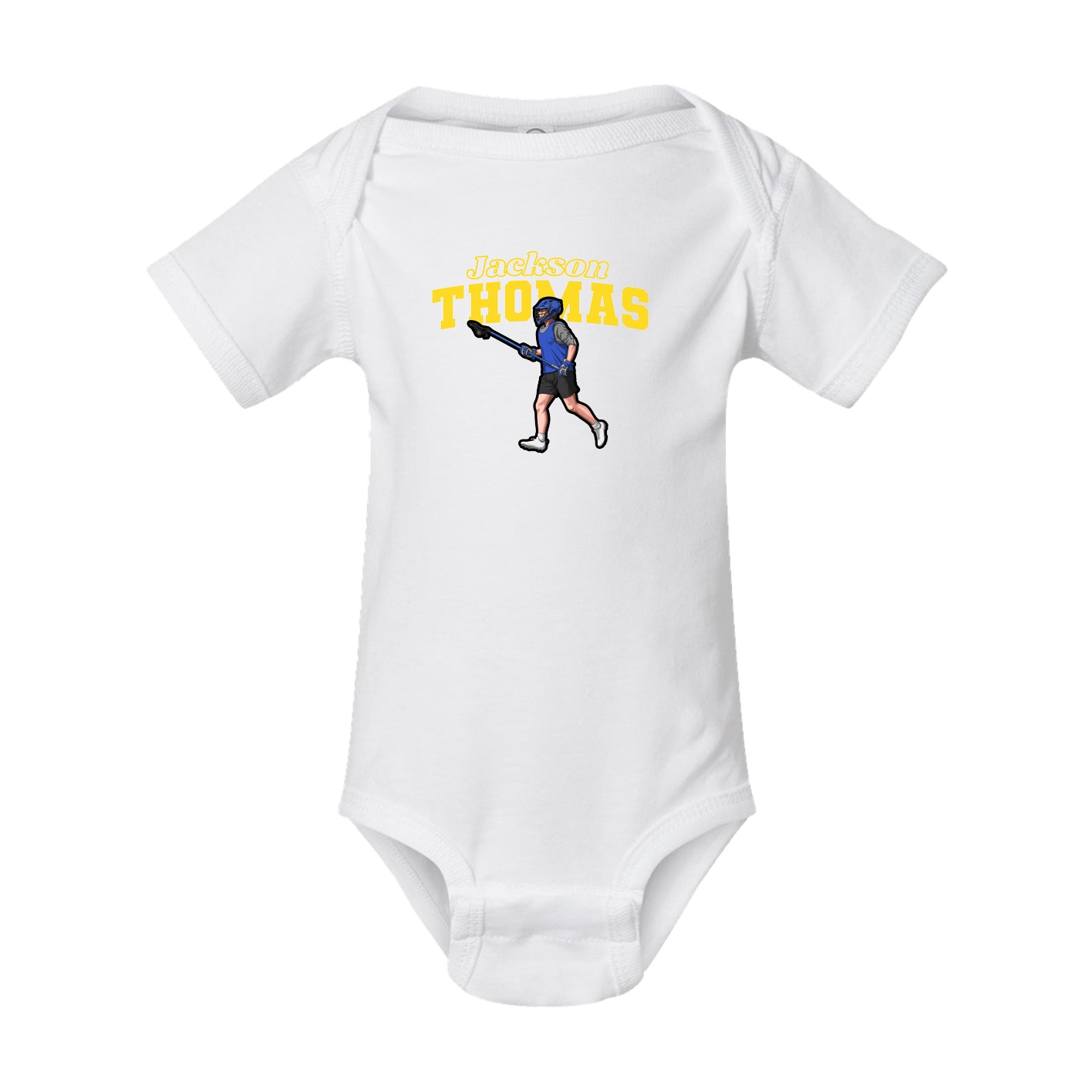 Baby Onesie — Name Arch in White