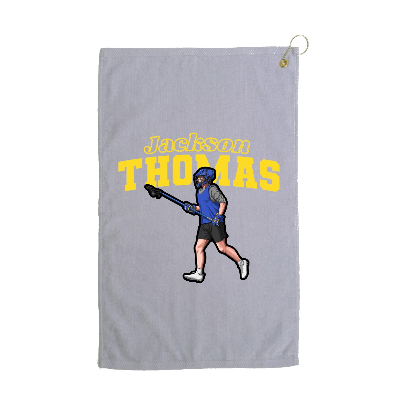 Golf Towel — Name Arch in Grey