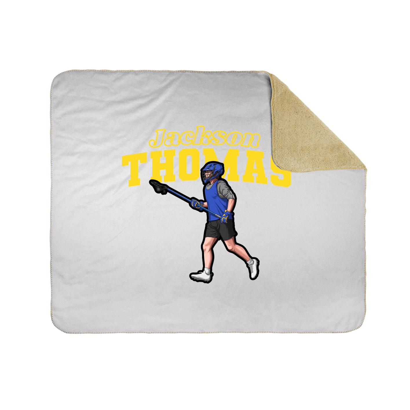 Throw Blanket — Name Arch in White