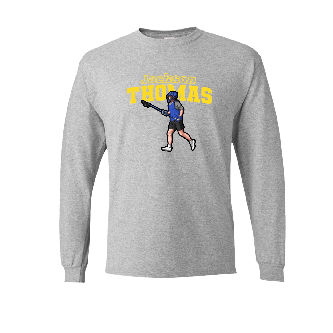 Long Sleeve Tee — Name Arch in Grey