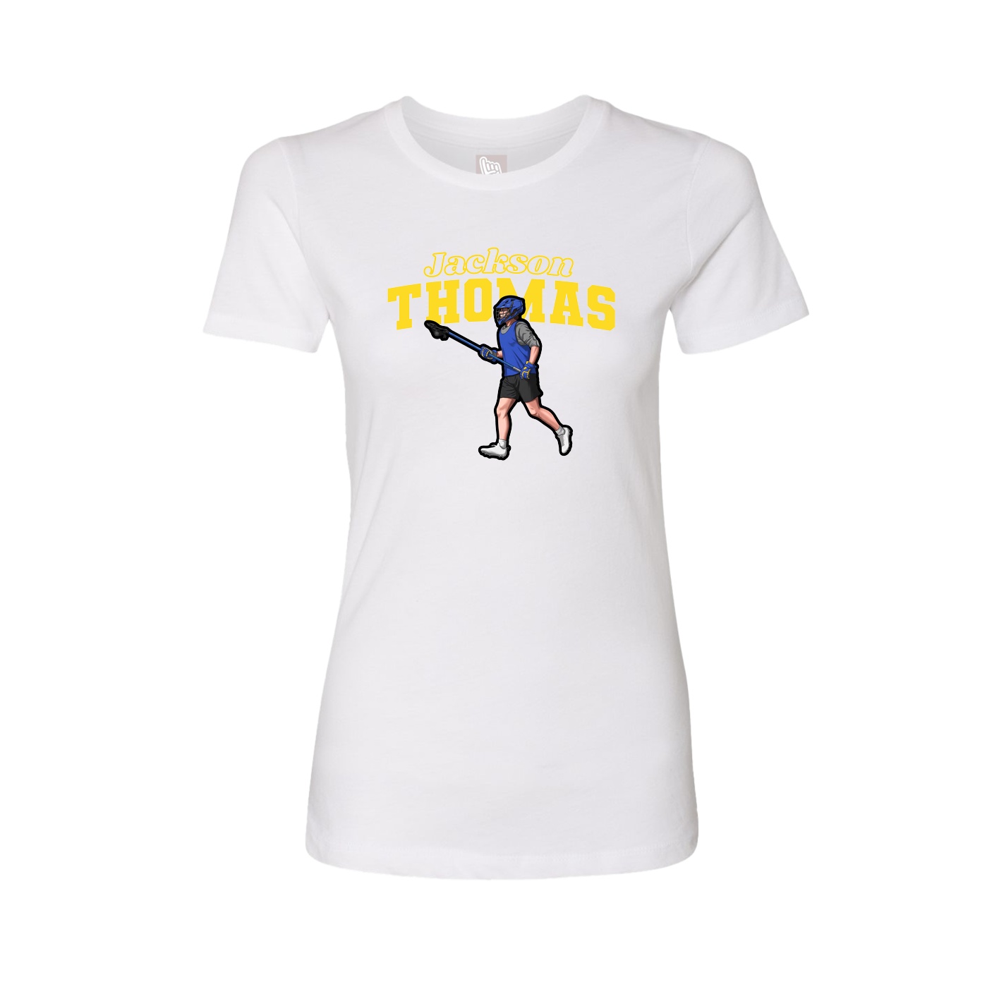 Fitted Women's Tee — Name Arch in White