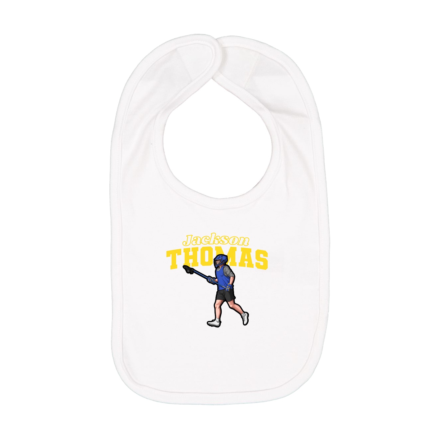Infant Bib — Name Arch in White