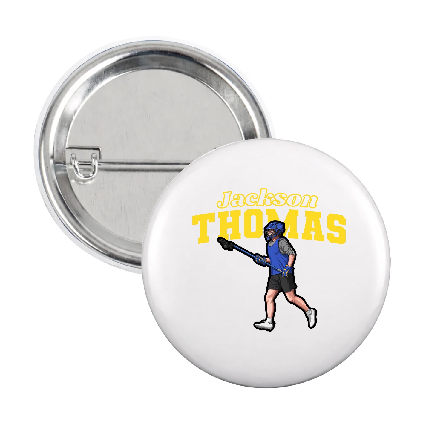 Game Day Button — Name Arch in White