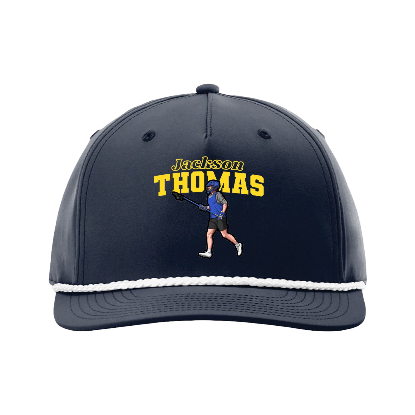 Five-Panel Classic Rope Cap — Name Arch in Navy