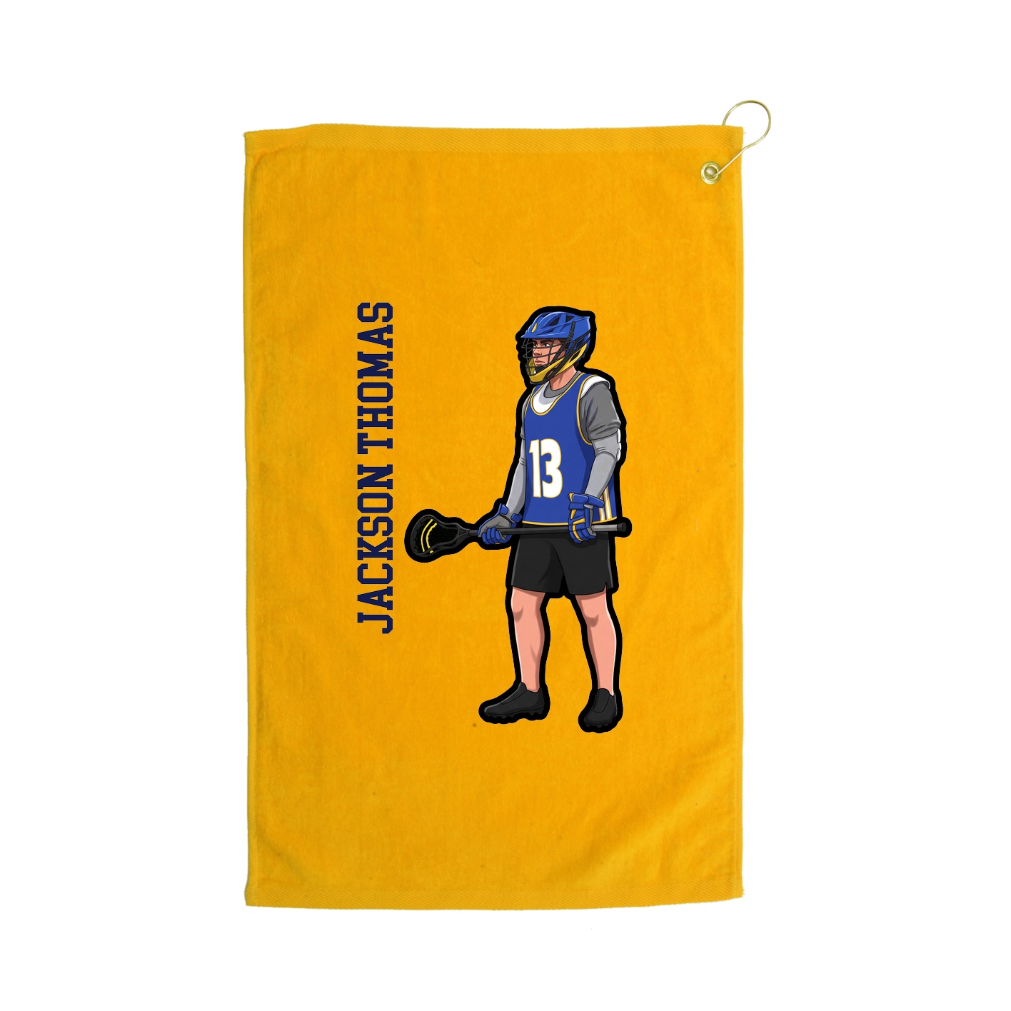 Golf Towel — Name Vertical in Gold
