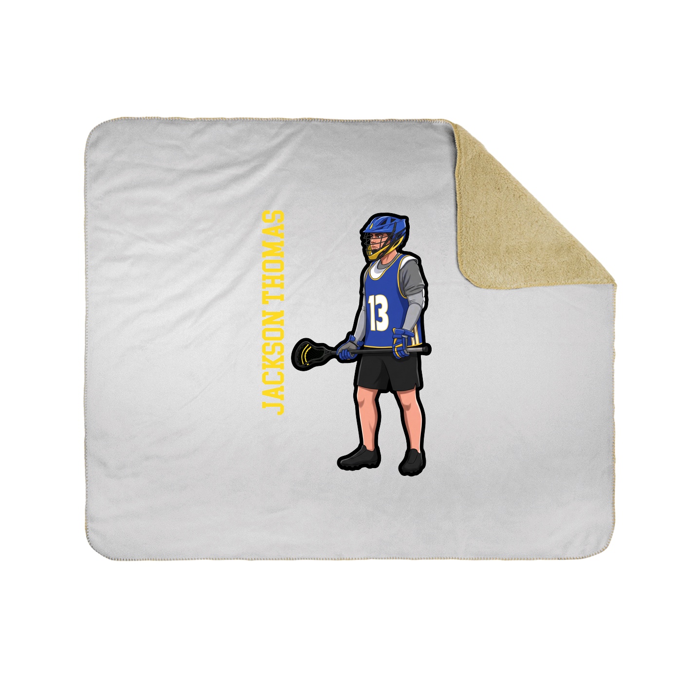Throw Blanket — Name Vertical in White