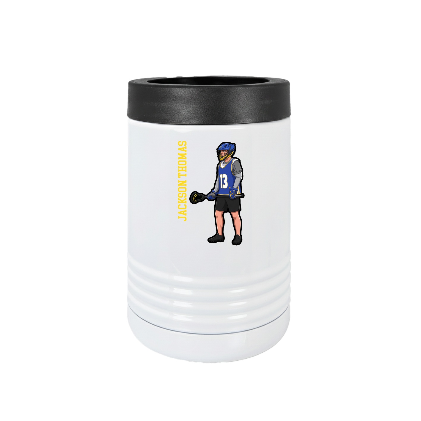 Beverage Holder — Name Vertical in White