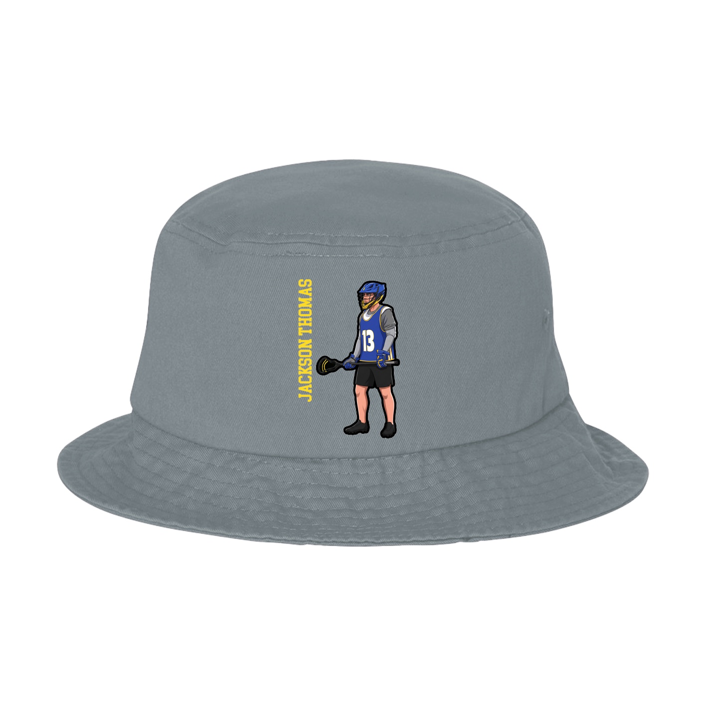 Bucket Cap — Name Vertical in Grey