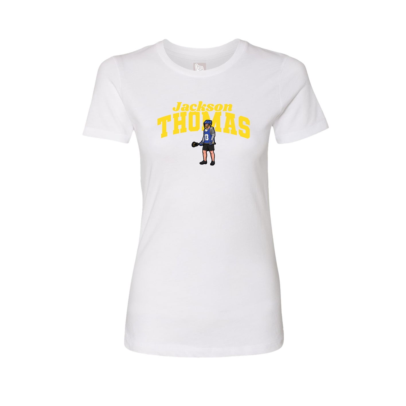 Fitted Women's Tee — Signature Arch in White