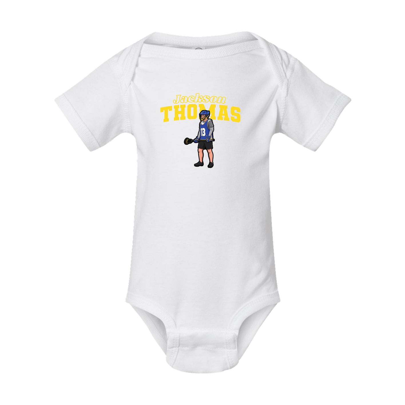 Baby Onesie — Name Arch in White