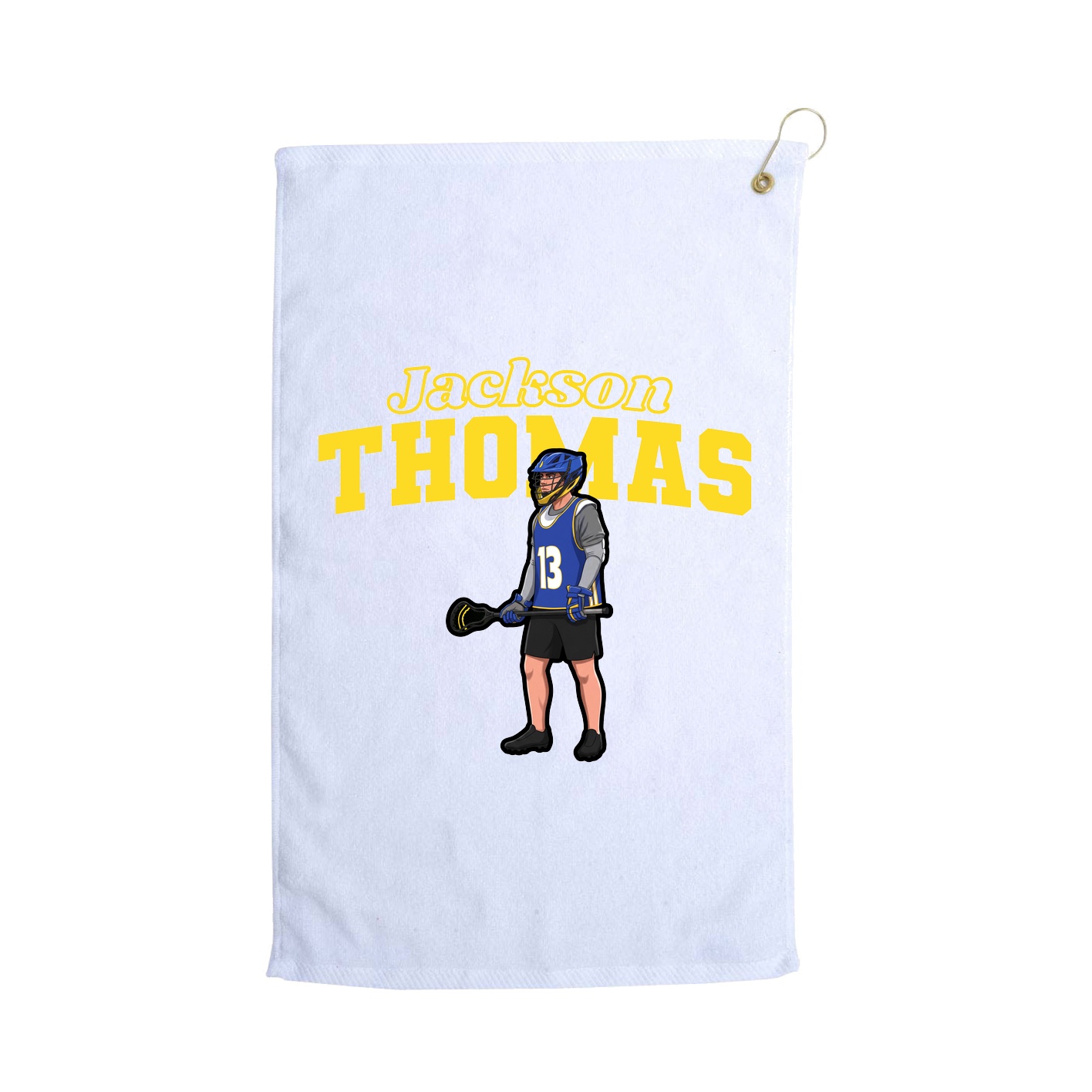 Golf Towel — Name Arch in White