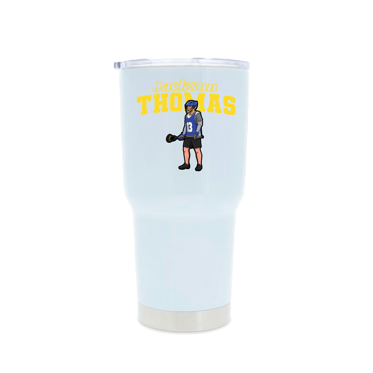 30oz Stainless Steel Tumbler — Name Arch in White