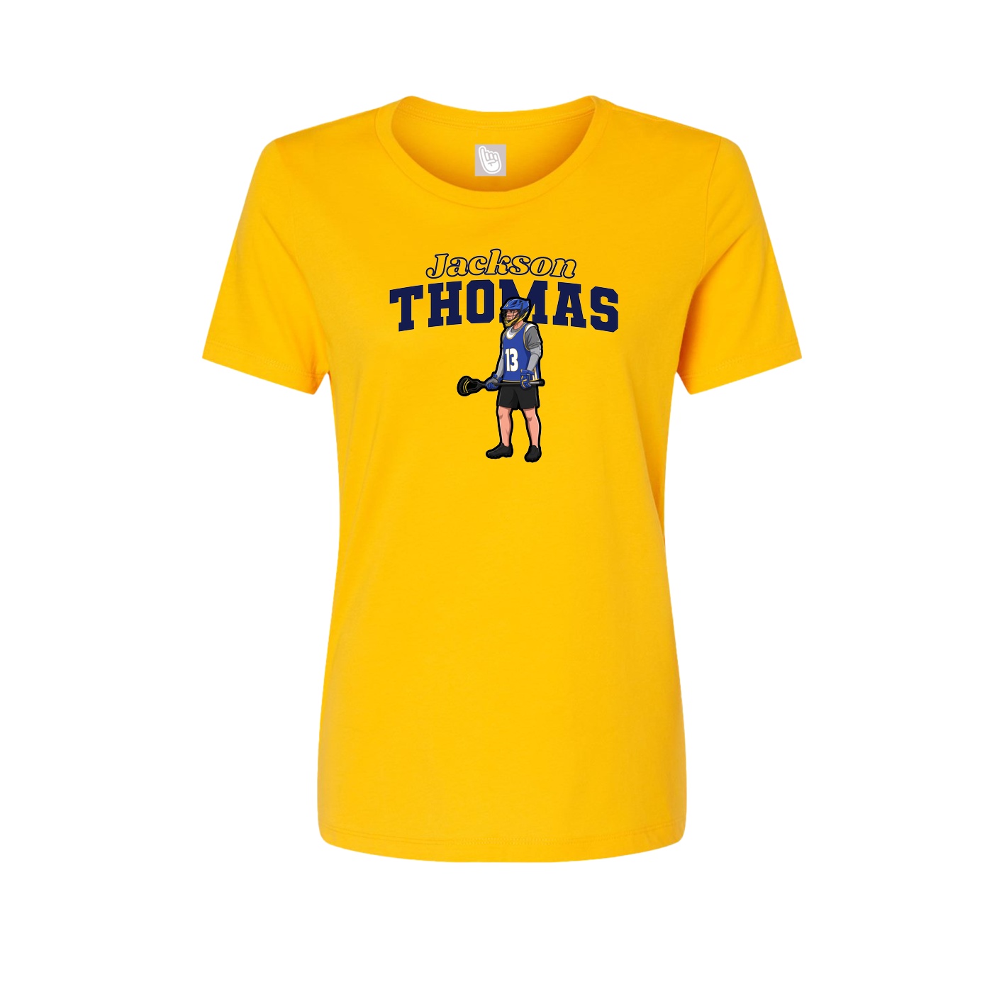Fitted Women's Tee — Name Arch in Gold