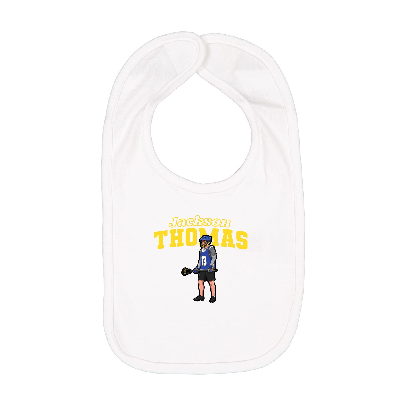 Infant Bib — Name Arch in White