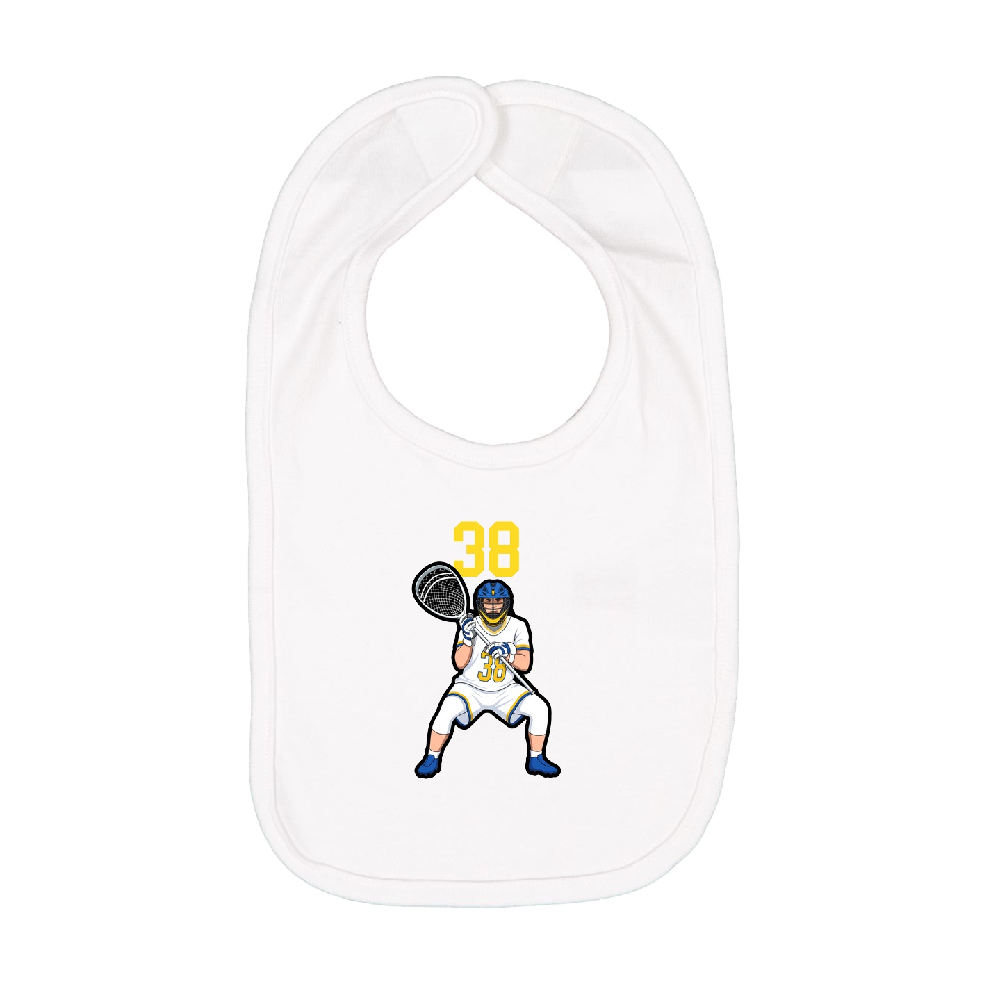 Infant Bib — Number Top in White