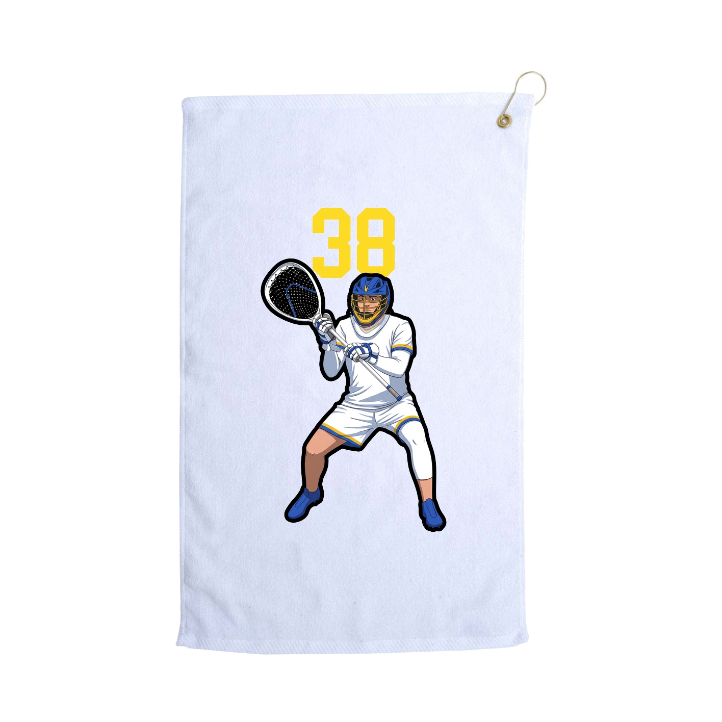 Golf Towel — Number Top in White