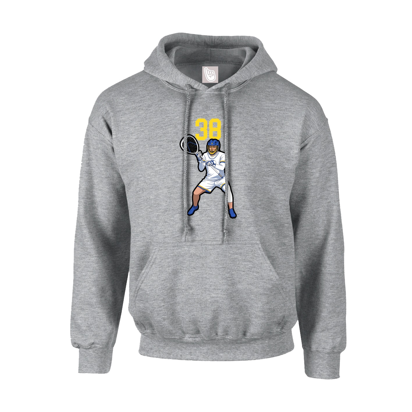 Hoodie — Number Top in Grey