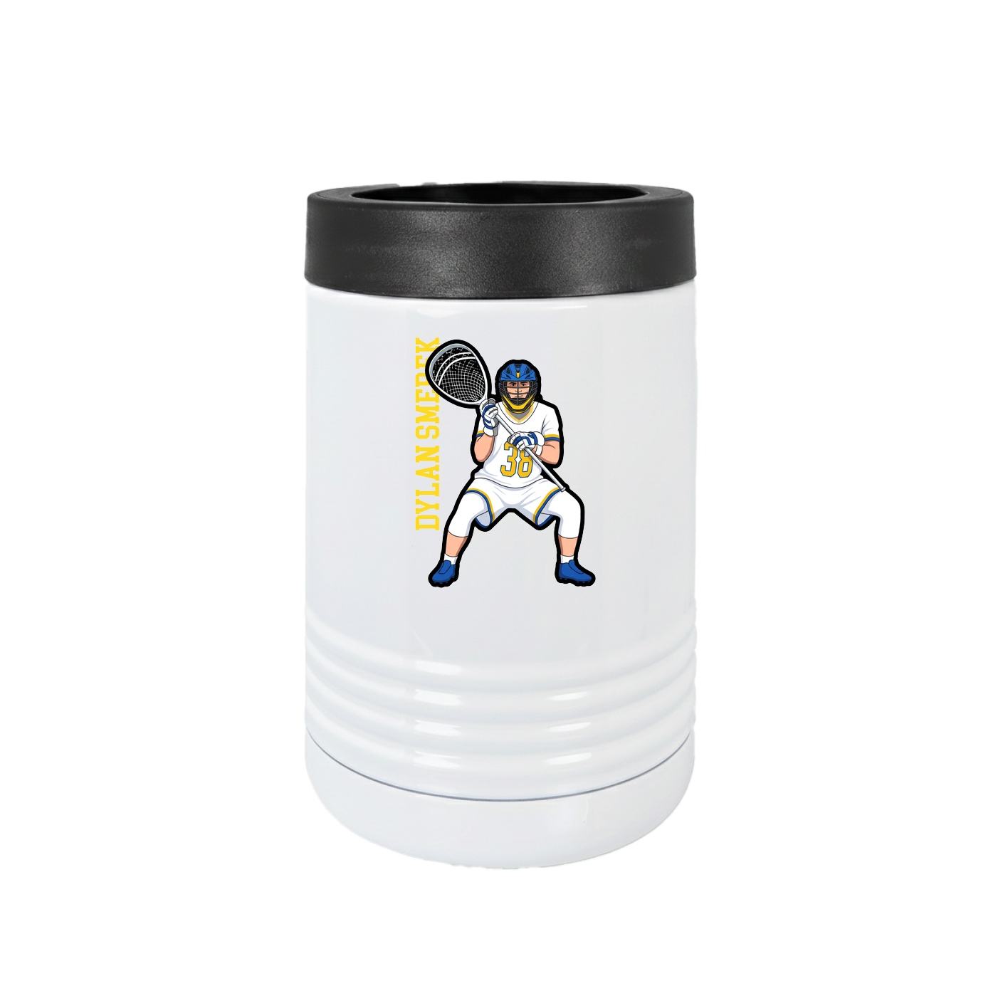 Beverage Holder — Name Vertical in White