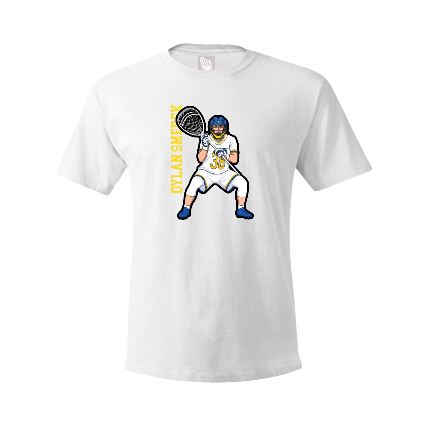 Youth Tee — Name Vertical in White