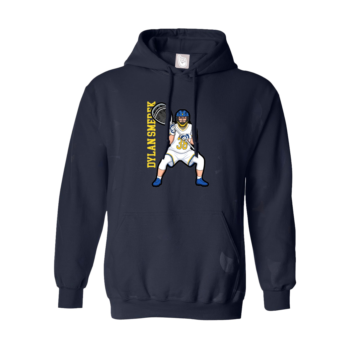 Hoodie — Name Vertical in Navy
