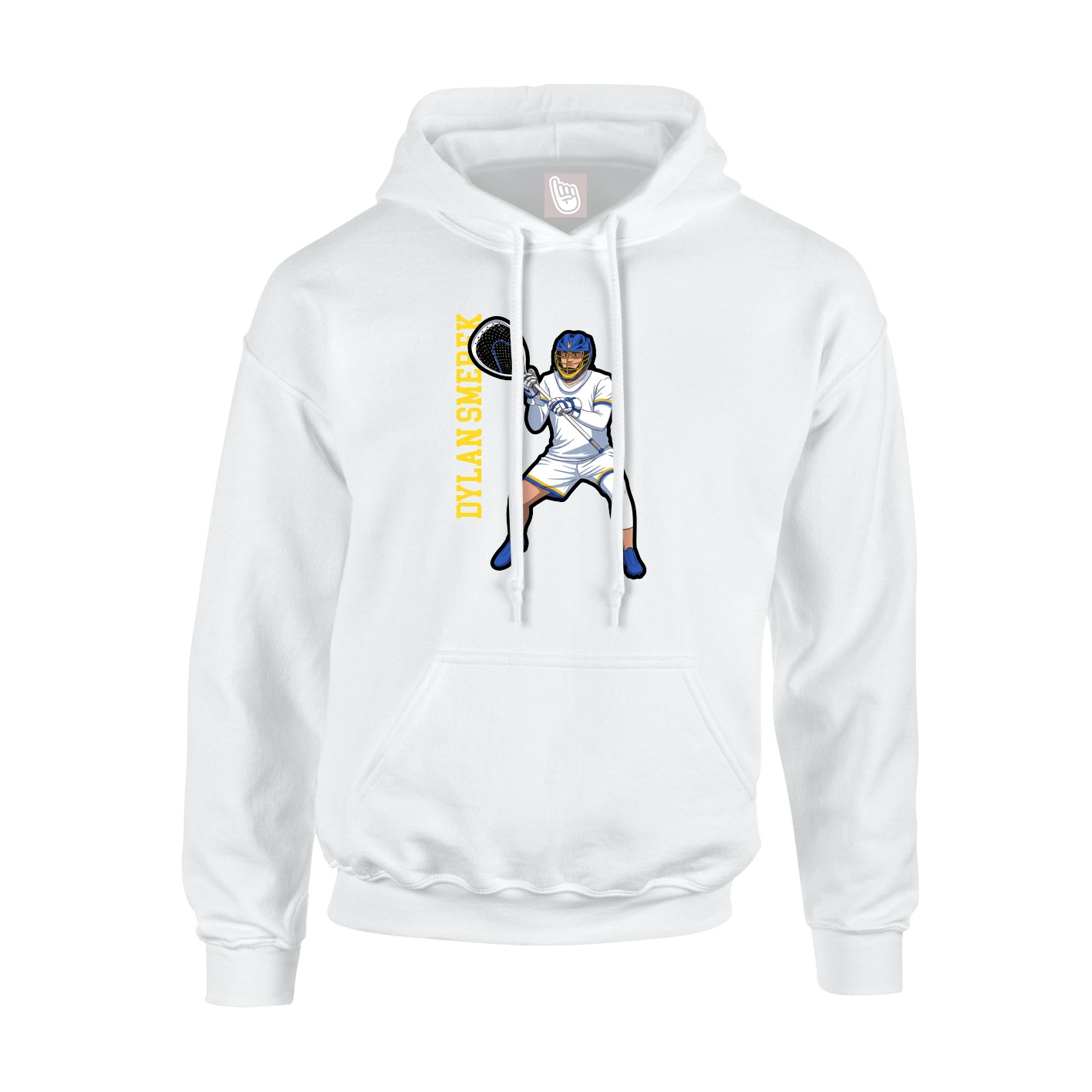 Youth Hoodie — Name Vertical in White