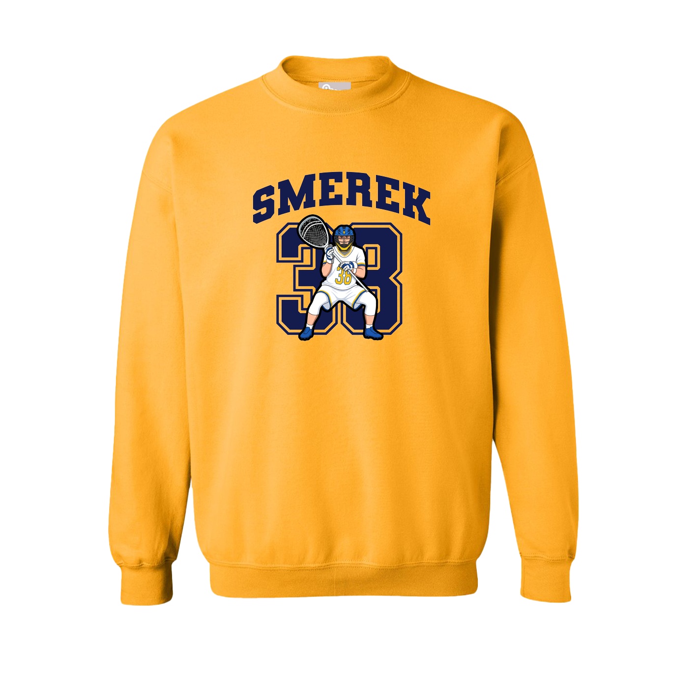 Fleece Crew — Number in Gold