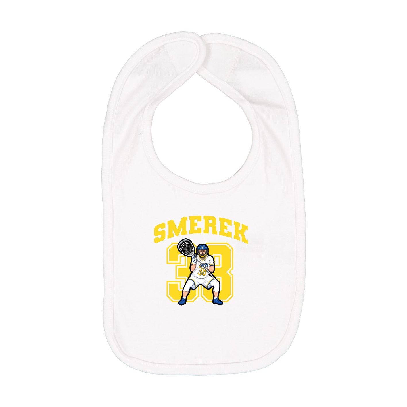 Infant Bib — Number in White
