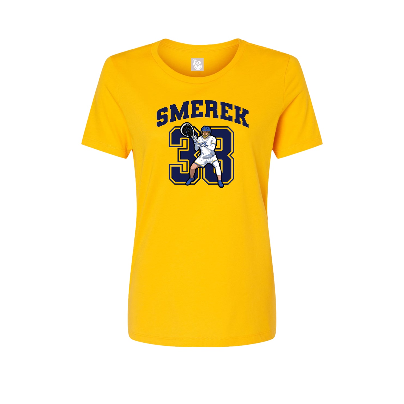 Fitted Women's Tee — Number in Gold