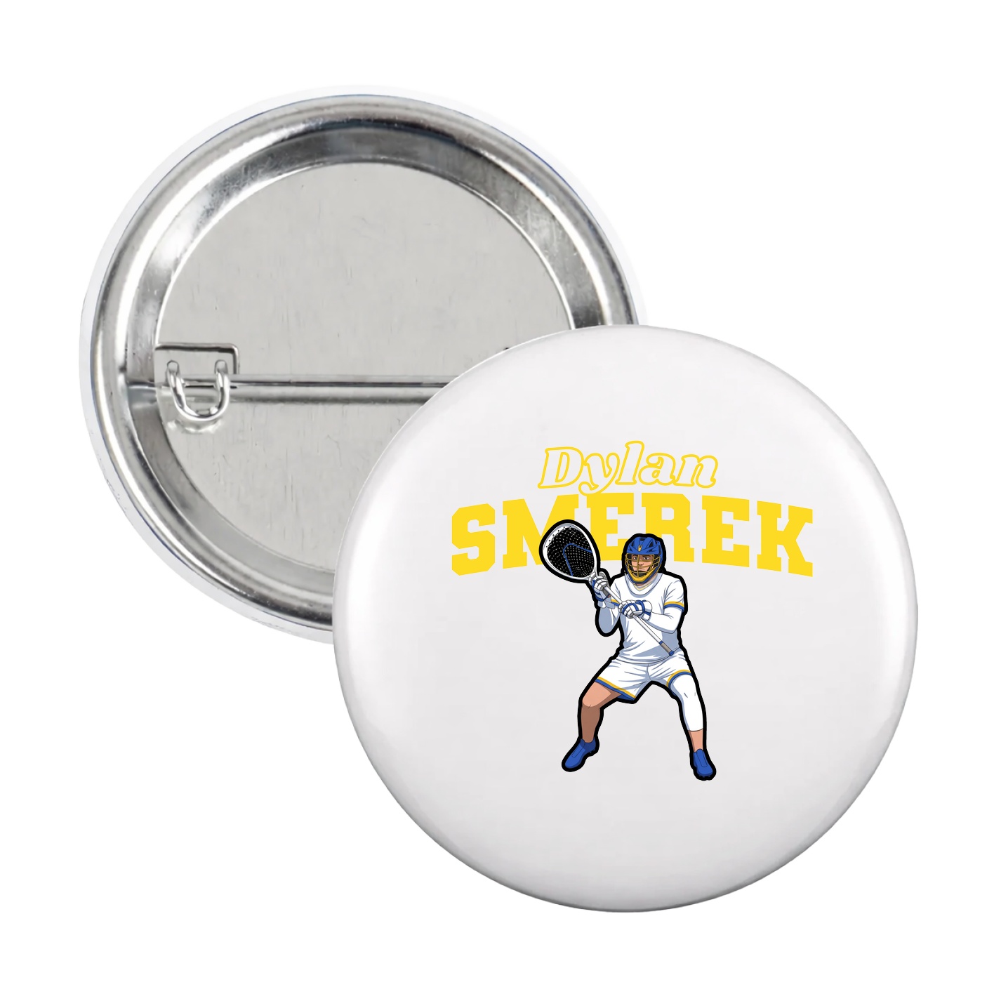 Game Day Button — Name Arch in White