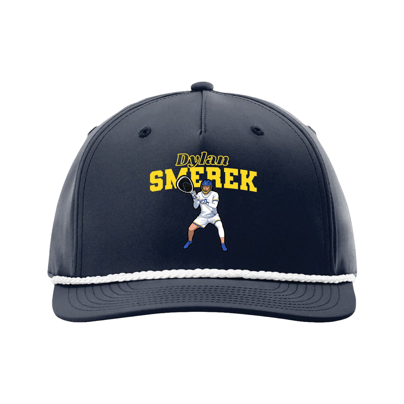 Five-Panel Classic Rope Cap — Name Arch in Navy