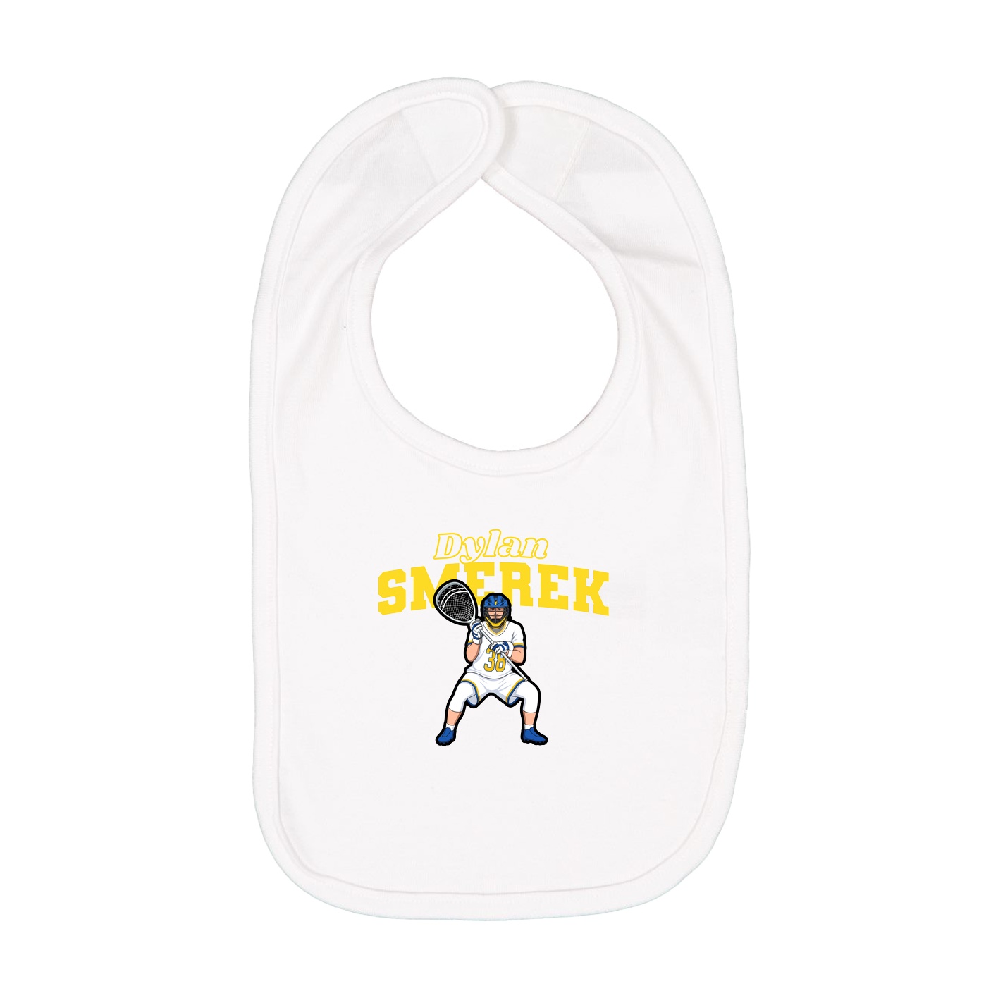 Infant Bib — Name Arch in White