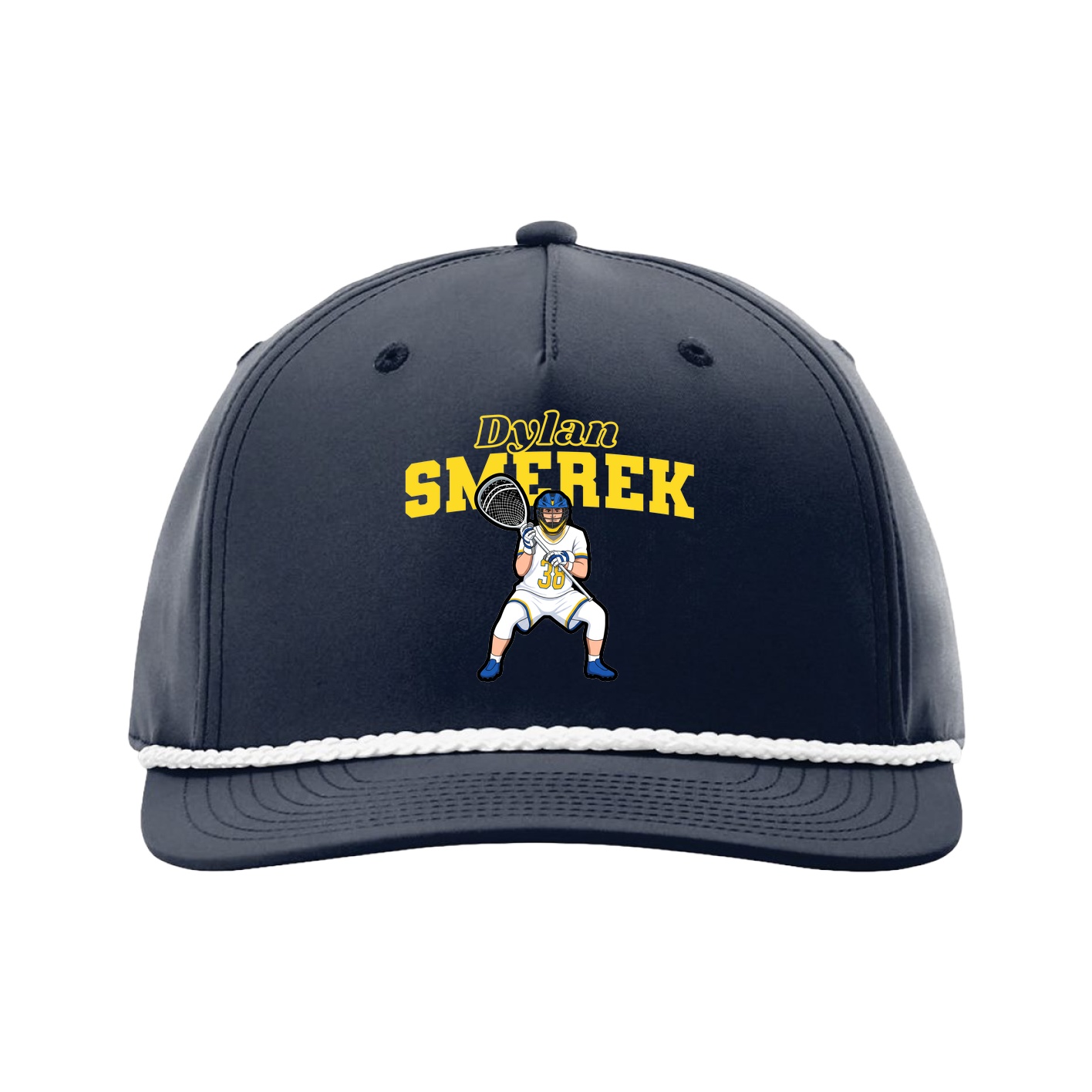 Five-Panel Classic Rope Cap — Name Arch in Navy