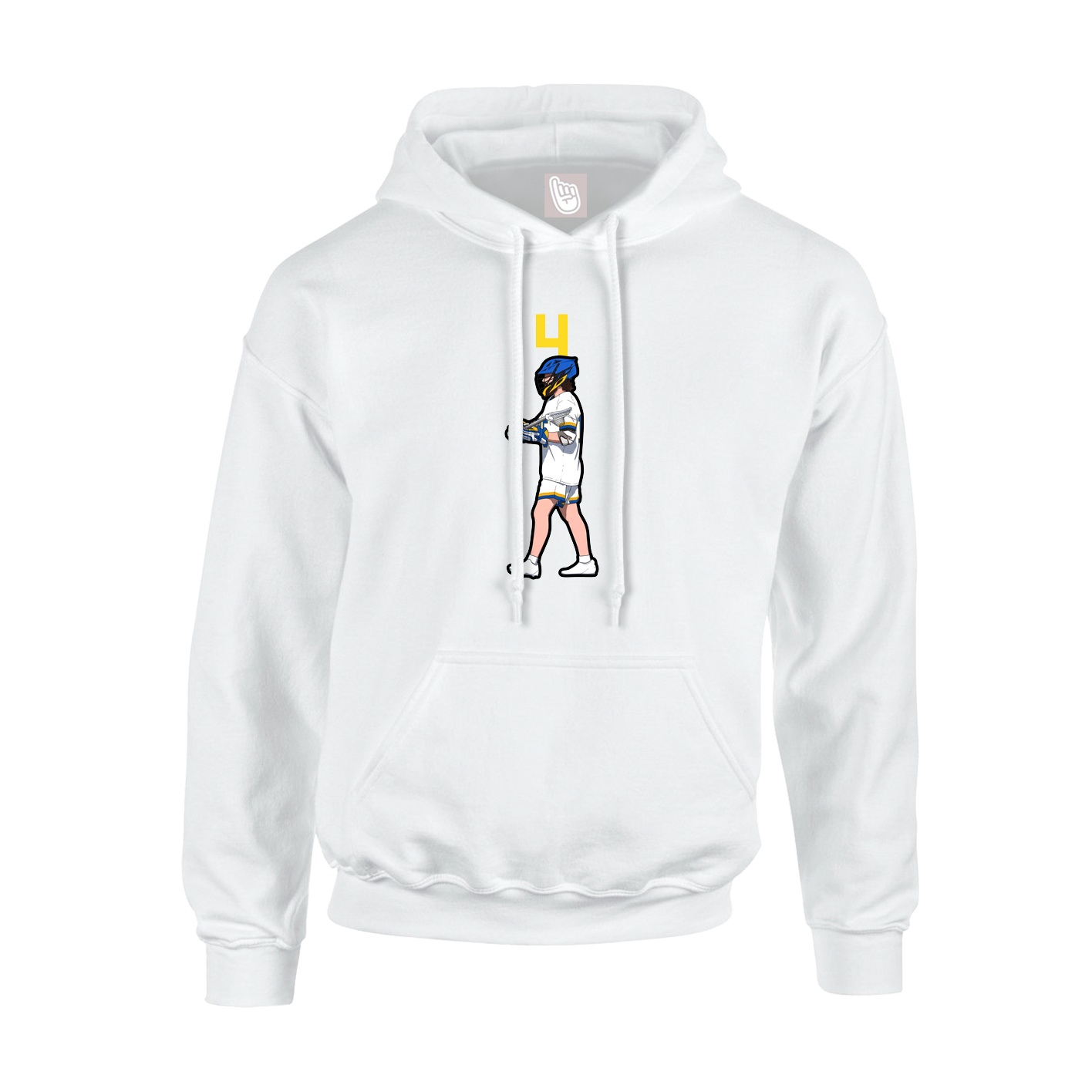 Youth Hoodie — Number Top in White