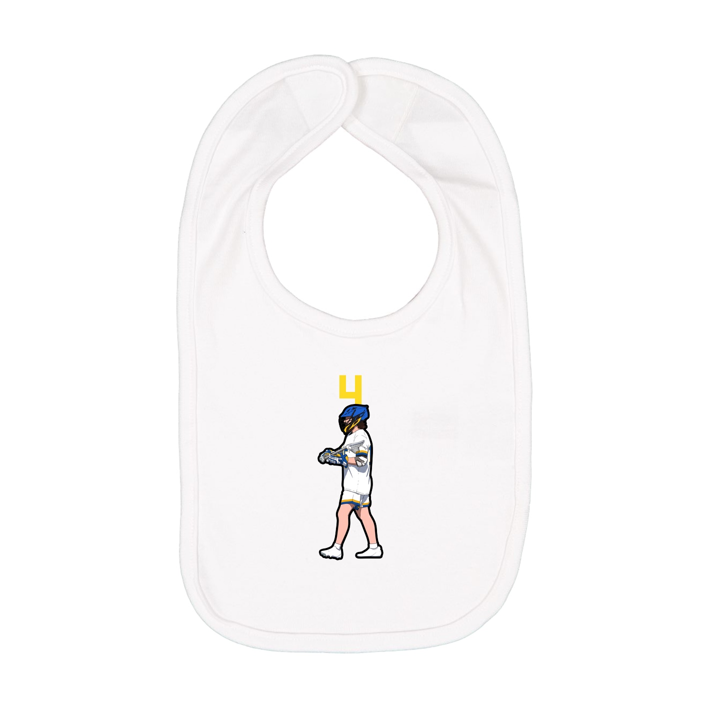 Infant Bib — Number Top in White