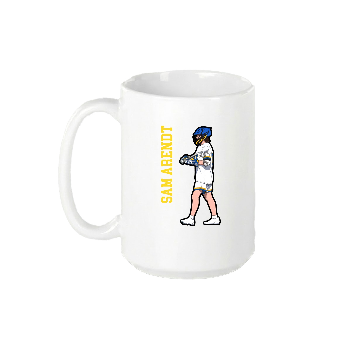 15oz Coffee Mug — Name Vertical in White