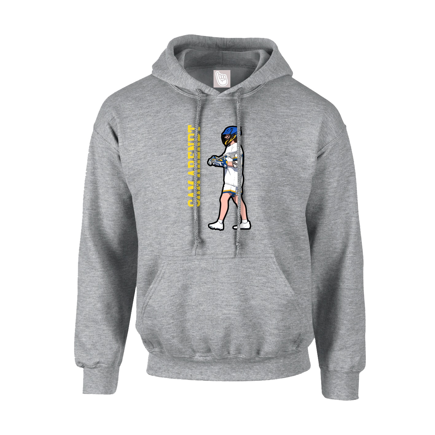 Hoodie — Name Vertical in Grey